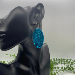 Blue glitter earrings