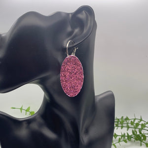 Pink glitter earrings